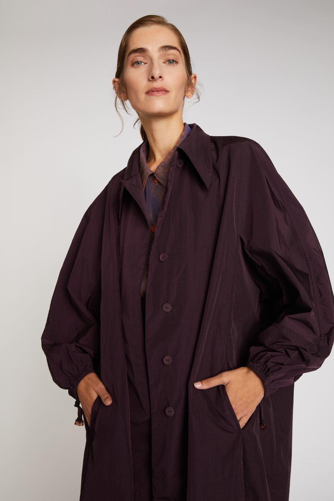 VÉRONIQUE LEROY – Oversized Puff-sleeve Trench Coat